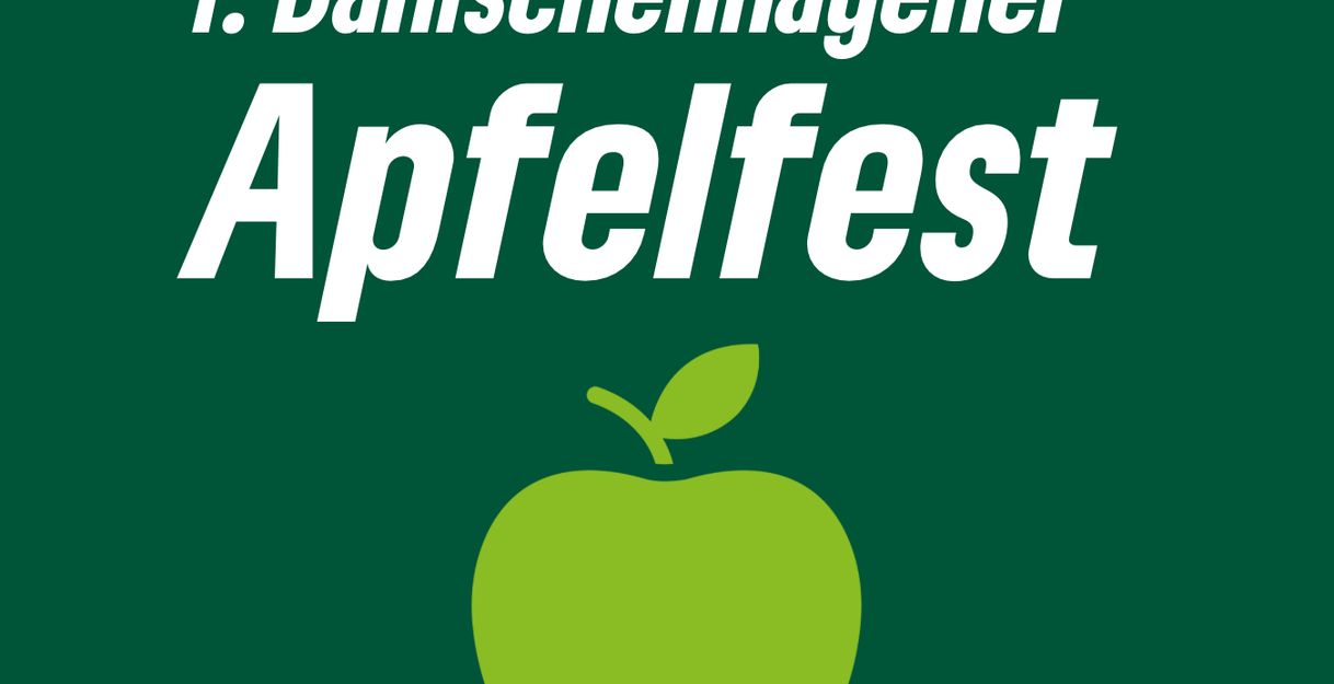 1. Dänischenhagener Apfelfest, grüner Hintergrund, hellgrüner Apfel