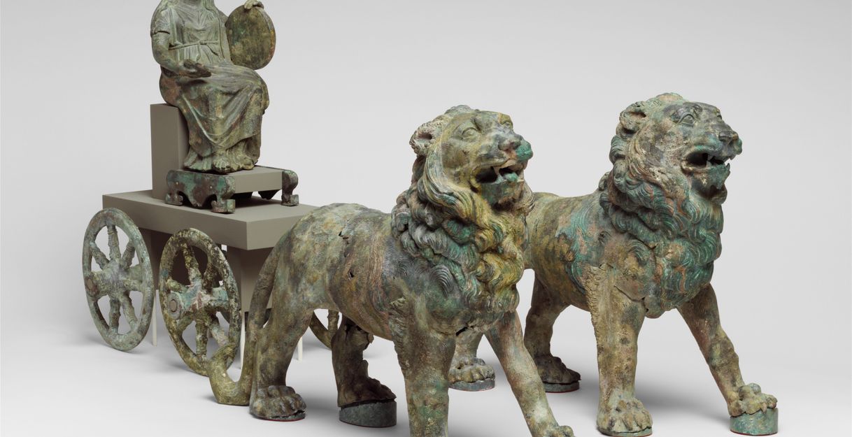 Antike Bronzestatuette der Göttin Kybele