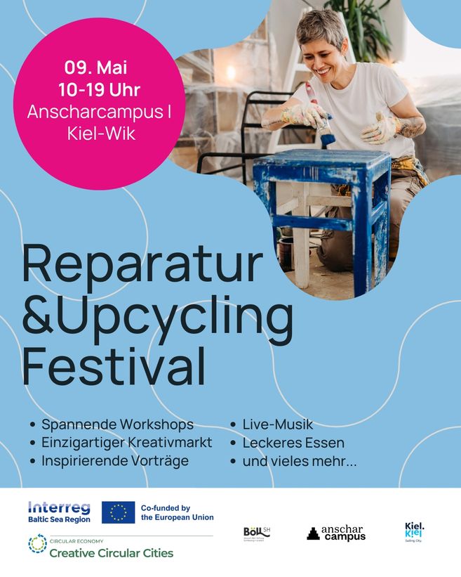 Ankündigungsbild des Reparatur & Upcycling Festivals am 9. Mai 2026